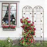 2 Pack Metal Garden Trellis 86.7" x 19.7" Rustproof Trellis for Climbing Plants Outdoor Flower W1586P244400