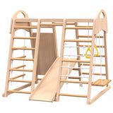 Indoor Playground 7-in-1 Jungle Gym Playset for Kids 2-6yrs - Slide, Climbing Wall, Rope Wall 83636401