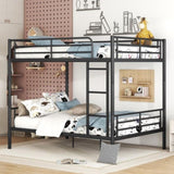 Full Over Full Metal Bunk Bed, Black MF310408AAB
