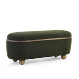 Storage Ottoman Bench, Upholstered End of Bed Ottoman Bench with and Seating, Large Blanket W487P179605