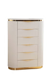 Laura Gold Detailed Chest made with Wood in White B00955977