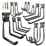 ZUN Utility tools, garages, ladders, wall racks, brackets, outdoor garage hooks 12-piece, heavy-duty 78221176