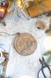 6" x 6" Wooden Hanging Circle With Snowflake Cut, Decorative Hanging Christmas Tree Ornaments for W2078P247900