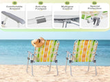 Set of 2 Webbed Folding Beach Chairs, Outdoor Patio Lawn Foldable Chairs for Camping Fishing Yard 34057801