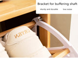 Shoe Cabinet with 3 Rattan Flip Drawers, Bamboo Storage Cabinet with Coat Hooks, Freestanding W2641P381049