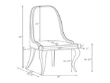 Set of 2 Velvet Upholstered Side Chairs, Grey and Chrome B016P225431