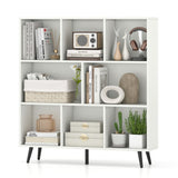 8 Cube Bookcase 3-Tier Modern Storage Organizer with 5 Metal Legs Bookshelves 93527657