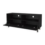 FM FURNITURE Black City Tv Stand 60" with Open Storage and 1 Door, Wengue B128P301397