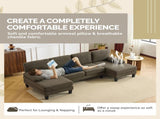 U-Shaped Convertible Sectional Sofa with 2 Chaise Lounges, 4-Seater Modular Couch with Removable & 97244480