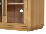TREXM 4-Door Large Storage Sideboard Buffet Cabinet with Glass Doors, Arched Cabinet with Adjustable N715P290642E
