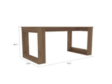 Writing Desk with Ample Workstation and Sturdy Legs, Light Oak B097133091