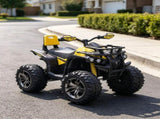Yellow 12V Kids Electric ATV Recharging Ride-on Quad with Realistic Headlights & Wide Traction 24554687