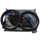 Large Folding Bike Trailer Dogs 120LB Capacity All-Terrain Pet Carrier, Durable Steel Frame W1364P268356