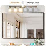 6-Light Golden Bathroom Vanity Light Fixture, Frosted Glass Shades, Modern Wall Mounted Lighting W1340P206703