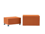 Modern Orange MDF Saddle Leather Table Two Compact Sizes, Perfect for Living Room Decor & Daily W2085P400865