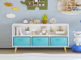 Kids bookcase with Collapsible Fabric Drawers, Children's Book Display, Toy Storage Cabinet 15986416