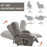 Brown Dual Motor Infinite Position Up to 350 LBS Chenille Power Lift Recliner Chair, Heavy Duty W3224P290202