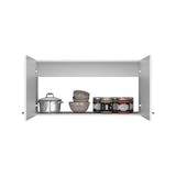 ZUN Napoles Wall Cabinet, Two Shelves, Double Door -White B070P210743