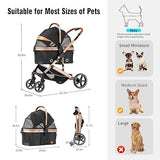 EchoSmile 4 in 1 Pet Stroller, Folding Lightweight Cat & Dog Stroller with Detachable Carrier, T2602P306354