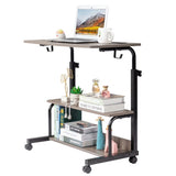 Grey Oak P2 15MM Particle Board with Melamine Coating Adjustable Computer Desk with 3 USB 2 AC 02657888