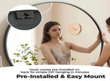 Round Wall Mirror,Bathroom Mirror Shatterproof with Hook,HD Anti-Fog for Over 98118312