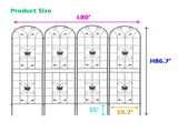 4 Pack Metal Garden Trellis 86.7" x 19.7" Rustproof Trellis for Climbing Plants Outdoor Flower W1586P151254