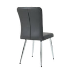 ZUN Modern Charcoal PU dining chair, cloth upholstered chair, electroplated metal chair legs, suitable W210P224293