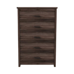 ZUN Retro American Country Style Wooden Dresser with 5 Drawer, Storage Cabinet for Bedroom, Dark Walnut WF324089AAD