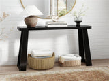 Black Solid Rubber Wood Narrow Console Table, 43" Space-Saving Entryway Table for Small Hallways 43742642