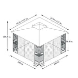 ZUN 10x10 Outdoor Patio Gazebo Canopy Tent With Ventilated Double Roof And Mosquito net 98489857