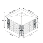 ZUN 10x10 Outdoor Patio Gazebo Canopy Tent With Ventilated Double Roof And Mosquito net W41940785