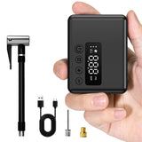 Pocket Air Pump Mini Bike Pump Electric 130PSI With Presta & Schrader Valves Auto Stop Fast 09707211