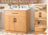 24-Inch Bathroom Vanity with Ceramic Sink, Soft-Close Doors, Modern Traditional Bathroom N729P517639N