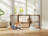 63" x 30" Brown Wooden Pet Fence 53879509