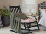 Outdoor Wood Rocking Chair, Wooden Patio Rocking Chair with Comfortable Backrest, Weatherproof Patio 23489524