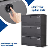 ZUN 17.7"W Drawer Vertical File Cabinets - Lateral Filing Cabinets with Digital Keypad - Metal Steel W39652945