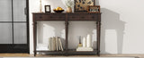 TREXM Retro Console Table with 4 Drawers and Open Shelf, perfect for Entryways, Living Rooms, and N715P202860P