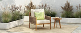 Modern Outdoor Woven Lounge Chair with Solid Wood Frame and Comfortable Polyester Cushions, Perfect N767P255038T
