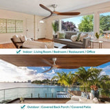 60 Inch Indoor Modern Ceiling Fan With 6 Speed Remote Control 3 Solid Wood Blade For Living Room W934102578