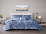 King/Cal King Velvet Duvet Cover Set with Throw Pillow B03596097