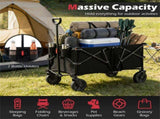 Black 400 lbs Heavy-Duty Collapsible Wagon Cart with All-Terrain Wheels, 180L Capacity Folding 40348987