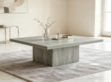 Gray Wood Grain Center Table Square Coffee Table with 1.6" Thick Sturdy Tabletop 19400156