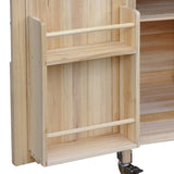 Outdoor Kitchen Island, Rolling Bar Cart & Storage Cabinet, Farmhouse Solid Wood Outdoor Grill Table 68264633