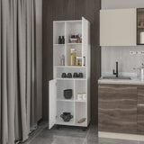 FM FURNITURE Buckshot Kitchen Pantry with Open Storage and 2 Doors, White B128P301403