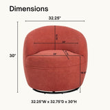 Galleria 360 Swivel Teddy Sherpa Barrel Chair, Coral T2574P241758