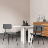 Set of 6 Modern Padded Dining Chairs for Kitchen Bar Office Chair, Grey 96452346