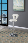 ZUN Adjustable Bar stool Gas lift Chair White Faux Leather Chrome Base metal frame Modern Stylish Set of HS00F1642-ID-AHD