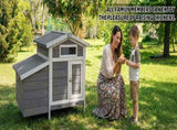 Outdoor Gray Free-Range Wooden Chicken Coop with Asphalt Roof, Pull-Out Tray, Nesting Box with Easy W773P461967
