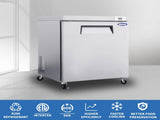 Orikool 29 IN Commercial Refrigerators, Undercounter Refrigerators 8 Cu.Ft with Smooth Casters, 1 W2095126115