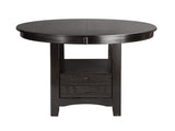 Dark Cherry Finish Counter Height 1pc Dining Table w Extension Leaf and Storage Base Traditional B01167864